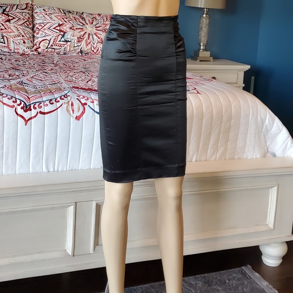 bebe Dresses & Skirts - Bebe Black Satin Pencil Skirt SZ 2